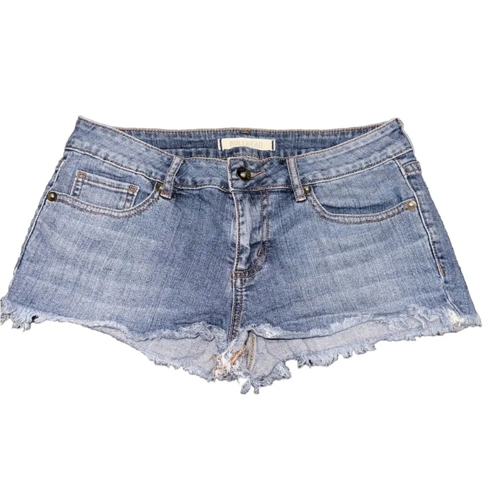 pacsun bullhead blue denim jean shorts women's size 7 cut off style